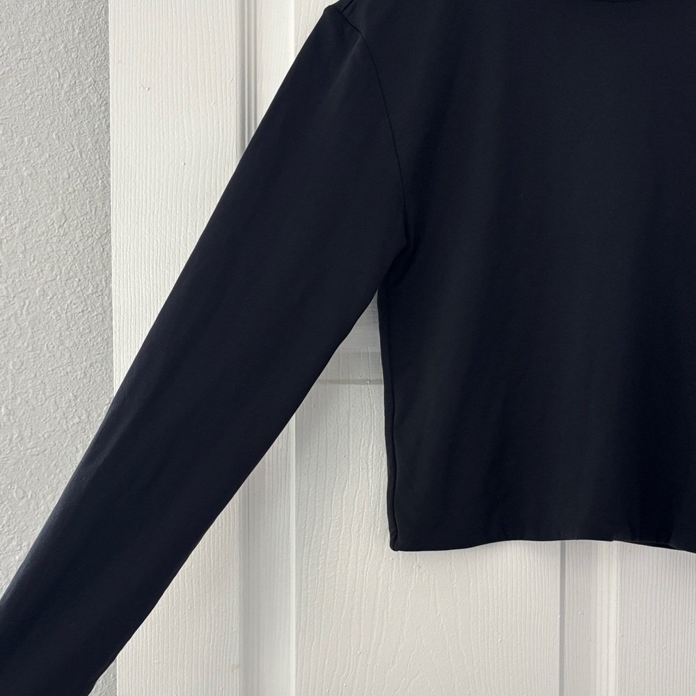Black Babaton Contour Sleeve Women's Mock Turtleneck - Picture 3 of 3
